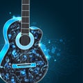 Music background with guitar Royalty Free Stock Photo