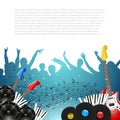 Music Background with Instruments - Vector Royalty Free Stock Photo