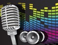 Music background with microphone Royalty Free Stock Photo