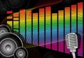 Music background with microphone Royalty Free Stock Photo
