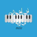 Music Background - Paper Cut Piano Keys Royalty Free Stock Photo