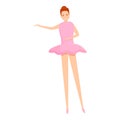 Music ballerina dance icon, cartoon style
