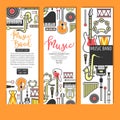 Music band concert musical instruments banners show