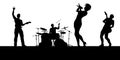 Music Band Concert Silhouettes Royalty Free Stock Photo