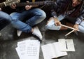 Music Band Rehearsal Guitar Sing Royalty Free Stock Photo