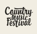 Music banner with calligraphic lettering Country music festival