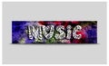 Music banner. Vector template with lettering. Royalty Free Stock Photo