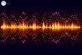 Music beat vector. Green lights background. Abstract equalizer. Sound Wave. Audio equalizer technology. Detailed vector bokeh. Spa