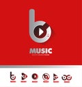 Music beats play buton logo icon