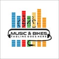 Music & bikes logo Royalty Free Stock Photo