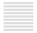 Music blank note stave. Blank classical music paper sheet for school. Note book line grid for melody and songs. Vector Royalty Free Stock Photo