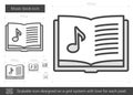 Music book line icon.