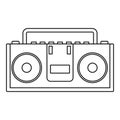 Music boombox icon, outline style