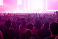 Music brand showing on stage or Concert Live and Defocused entertainment concert lighting on stage with Laser rays beams, party Royalty Free Stock Photo