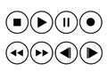 Music button vector set isolated on white background Royalty Free Stock Photo