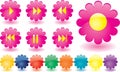 Music buttons as pink flowers Royalty Free Stock Photo