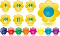 Music buttons as yellow flower Royalty Free Stock Photo