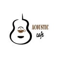 Music cafe logo creative vector icon