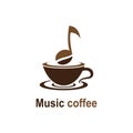 Music cafe logo creative vector icon