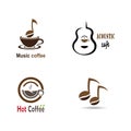 Music cafe logo creative vector icon