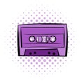 Music-cassette or tape comics icon Royalty Free Stock Photo