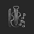 Music chalk white icon on dark background Royalty Free Stock Photo