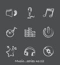 Music chalkboard icons...series no.12 Royalty Free Stock Photo