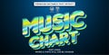 Music chart editable text effect, text graphic style, font effect