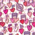 Music cherry love seamless pattern Royalty Free Stock Photo