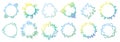 Music circle sound wave. Audio signal circular waveforms, voice and music spectrum round shapes, sound effect elements