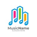Music City Logo Vector Icon Illustration. City Music logo design template Royalty Free Stock Photo