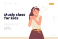 Music class for kids online educational service platform landing page design website template