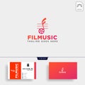 music clip cinema media entertainment simple logo template vector illustration Royalty Free Stock Photo