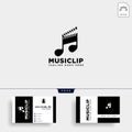 music clip cinema media entertainment simple logo template vector illustration Royalty Free Stock Photo