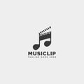 music clip cinema media entertainment simple logo template vector illustration