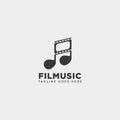 music clip cinema media entertainment simple logo template vector illustration