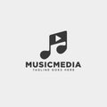 music clip cinema media entertainment simple logo template vector illustration Royalty Free Stock Photo