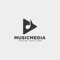 music clip cinema media entertainment simple logo template vector illustration Royalty Free Stock Photo