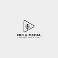 music clip cinema media entertainment simple logo template vector illustration Royalty Free Stock Photo