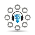 Music cloud connection download mp3 graphic Royalty Free Stock Photo