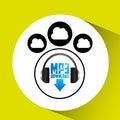 Music cloud connection download mp3 graphic Royalty Free Stock Photo