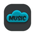 Music Cloud Storage App Icon Vector Royalty Free Stock Photo