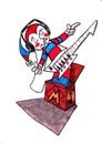 Music clown in the box Royalty Free Stock Photo