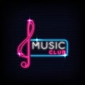 Music Club Neon Signs Style Text Vector Royalty Free Stock Photo