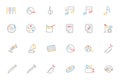 Music Colored Outline Vector Icons 2