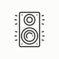 Music column audio speakers icon. Stereo music sound system cinema column. Line party element icon. Vector linear design