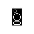 Music Column, Audio Stereo Speaker Solid Flat Vector Icon Isolated on White Background Royalty Free Stock Photo