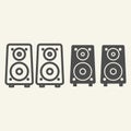 Music columns line and glyph icon. Sound system vector illustration isolated on white. Audio speakers outline style Royalty Free Stock Photo