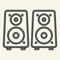 Music columns line icon. Sound system vector illustration isolated on white. Audio speakers outline style design Royalty Free Stock Photo