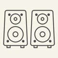 Music columns thin line icon. Sound system vector illustration isolated on white. Audio speakers outline style design Royalty Free Stock Photo